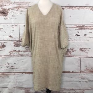 Ginger Dolman Sleeve Tan Caftan 100% Cotton S